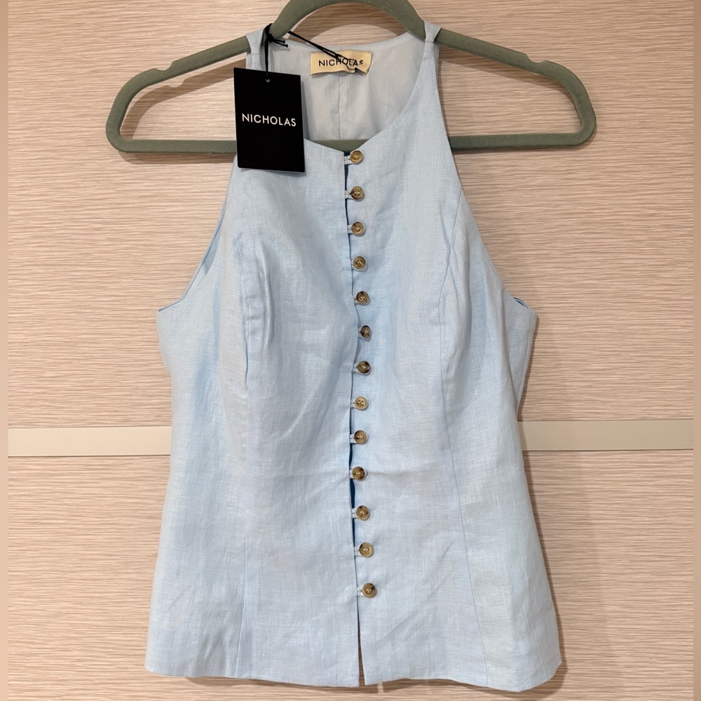 NWT NICHOLAS THE LABEL Sky Blue Sancia Top in sz. 2